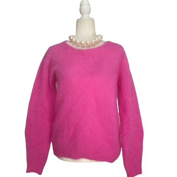 Bianco & Blu Kid Mohair Knit Pink Sweater NWT Made in Italy - Picture 2 of 10